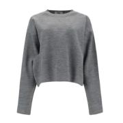 Monochrome Wol Crop Jumper Fendi , Gray , Dames