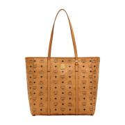 Toni Shopper met rits in Visetos MCM , Brown , Dames