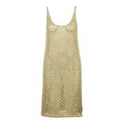 Metallic Fiber Jurk Fabiana Filippi , Yellow , Dames