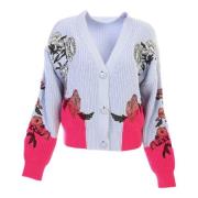 Geborduurde Bloemen Contrast Cardigan Cesare Gaspari , Multicolor , Da...