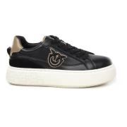 Zwarte Sneakers met Love Birds Logo Pinko , Black , Dames