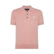 Katoenen polo met D2-logo Dsquared2 , Pink , Heren