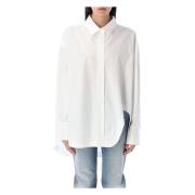 Witte Katoenen Poplin Diana Shirt The Attico , White , Dames