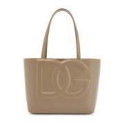 Taupe Glad Lederen Winkel Tas Dolce & Gabbana , Brown , Dames