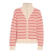 Rood Jacquard Gebreide Vest Part Two , Pink , Dames