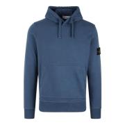 Klassieke Logo Hoodie met Badge Stone Island , Blue , Heren