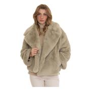 Ecologische Bont Voorzak Drop Schouder Boss , Beige , Dames