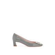 Vierkante Hak Kalfsleren Pumps Roger Vivier , Gray , Dames