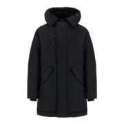 Zwarte Techno Dons Parka met Capuchon Dsquared2 , Black , Heren