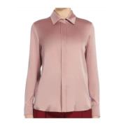 Zijden Klassieke Blouse Roze Max Mara Studio , Pink , Dames