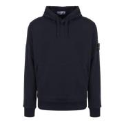 Klassieke Logo Hoodie met Badge Stone Island , Blue , Heren