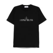 Zwarte T-shirts en Polos Stone Island , Black , Heren