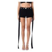 Zwarte Geribbelde Elastische Taille Shorts Jean Paul Gaultier , Black ...