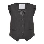 Frill Tailor Vest Donkergrijs Co'Couture , Gray , Dames