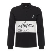 Sportief Langarm Poloshirt Domenici Carlo Colucci , Black , Heren