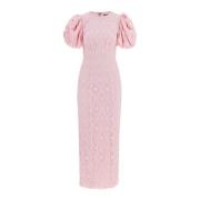 Roze Bloemen Midi Jurk met Pofmouwen Rotate Birger Christensen , Pink ...