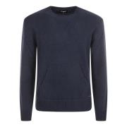 Blauwe Distressed Sweater Aw24 Dsquared2 , Blue , Heren