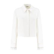 Shirt met juweeldetails en slim fit Peserico , White , Dames