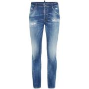 Blauwe Distressed Denim Jeans Dsquared2 , Blue , Heren