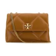 Stijlvolle Karamel Leren Schoudertas Tory Burch , Brown , Dames