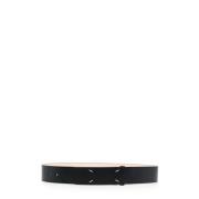 Stijlvolle Zwarte Leren Riem Maison Margiela , Black , Heren