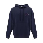 Katoenen Hoodie met Koord en Zak Valentino , Blue , Heren