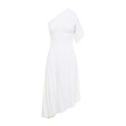 Elegante Witte Wollen Jurk Alaïa , White , Dames