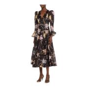 Elegante Midi Jurk Met Lange Mouwen Zimmermann , Multicolor , Dames