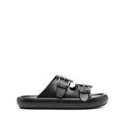 Zwarte Sandalen met Dubbele Gesp Alexander McQueen , Black , Heren