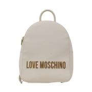 Moderne Polyurethaan Damesrugzak Collectie Love Moschino , Beige , Dam...