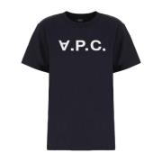 Casual katoenen T-shirt voor heren A.p.c. , Blue , Dames