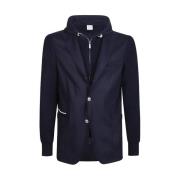 Geribbelde detail wollen blend blazer Eleventy , Blue , Heren