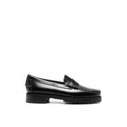 Zwarte leren lug loafers Sebago , Black , Dames