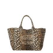 Luipaardprint Shopper Tas Ganni , Multicolor , Dames