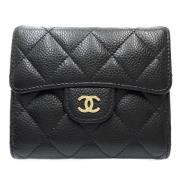 Pre-owned Leather wallets Chanel Vintage , Black , Unisex