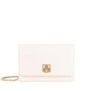 Logo Plaat Ketting Schoudertas Elisabetta Franchi , Beige , Dames