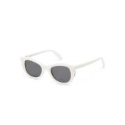 Kristal Witte Zonnebril Off White , White , Heren