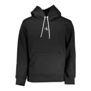 Zwarte hoodie met print Calvin Klein , Black , Heren