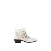 Pre-owned Leather boots Chloé Pre-owned , White , Dames