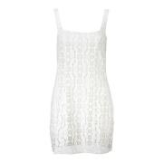 Chique mouwloze jurk met vierkante halslijn Desigual , White , Dames