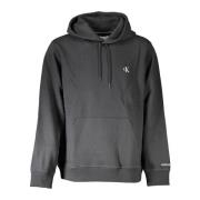 Zwarte Hoodie met Borduurwerk Calvin Klein , Black , Heren