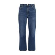 Flared Cropped Jeans Five-Pocket Style Tory Burch , Blue , Dames