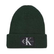 Groene Katoenen Beanie Hoed Mannen Herfst/Winter Calvin Klein Jeans , ...