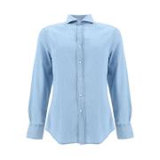 Denim Overhemd met Verstelbare Manchetten Brunello Cucinelli , Blue , ...