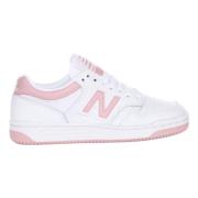 Witte Roze Basketbal Stijl Sneakers New Balance , White , Dames