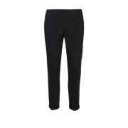 Zwarte Katoenen Skinny Fit Broek Dondup , Black , Heren