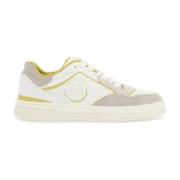 Leren sneakers met limedetails voor vrouwen Pinko , White , Dames