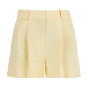 Hoge taille linnen shorts in lichtgeel Blazé Milano , Yellow , Dames