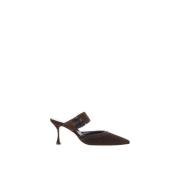 Suede Stiletto Pumps met Applique Manolo Blahnik , Brown , Dames