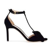 Elegante Zwarte Viscose Sandalen met Gouden Gesp Tom Ford , Black , Da...